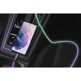Ansmann USB-A auf USB Typ-C Kabel schwarz/transparent, 1 Meter, mit LED 