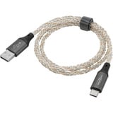 Ansmann USB-A auf USB Typ-C Kabel schwarz/transparent, 1 Meter, mit LED 