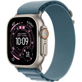 Apple Watch Ultra 3, Smartwatch titan, 49 mm, Alpine Loop hellblau M, Titangehäuse, Cellular
