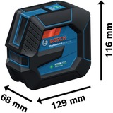 Bosch Professional Linienlaser GLL 20-22 G Professional blau/schwarz, Li-Ion-Akku 3,0Ah, grüne Laserlinien, inkl. Universalhalter LB 10, Koffer