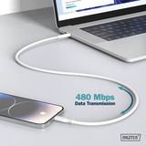 Digitus USB 2.0 Silikon-Kabel USB-C > Lightning, MFI zertifiziert weiß, 1 Meter, PD 2.0, Laden mit bis zu 60 Watt