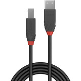 Lindy USB 2.0 Typ A an B Kabel, Anthra Line schwarz, 10m