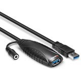 Lindy USB 3.2 Gen 1 Aktivverlängerungskabel, USB-A Stecker > USB-A Buchse schwarz, 10 Meter