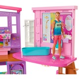 Mattel Barbie Malibu Ferien-Haus mit Möbeln & Zubehör, Puppenhaus 
