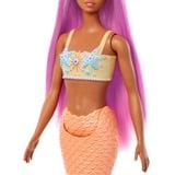 Mattel Barbie Meerjungfrau mit pinkem Haar, orangefarbener Schwanzflosse und Haarband, Puppe orange