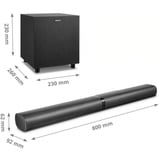 Medion Life P61450 2.1 Soundbar schwarz, Funk-Subwoofer, Stereo-Standlautsprecher Option