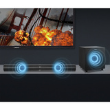 Medion Life P61450 2.1 Soundbar schwarz, Funk-Subwoofer, Stereo-Standlautsprecher Option