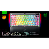 Razer Blackwidow V4 75% - Phantom White Edition, Gaming-Tastatur weiß, US-International-Layout, Razer Orange