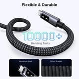 UGREEN Uno USB-C auf USB-C Kabel (100W) schwarz/grau, 3 Meter, PD 100 Watt, mit Display