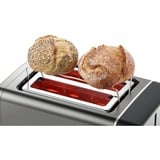 Bosch Home Kompakt-Toaster DesignLine TAT5P425DE grau/schwarz, 970 Watt, für 2 Scheiben Toast