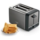 Bosch Home Kompakt-Toaster DesignLine TAT5P425DE grau/schwarz, 970 Watt, für 2 Scheiben Toast