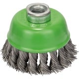 Bosch PRO Stainless Steel heavy Topfbürste, Ø 75mm, gezopft 0,5mm Edelstahldraht, M14, für Winkelschleifer