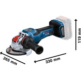 Bosch Professional PRO X-LOCK Akku-Winkelschleifer BITURBO GWX 18V-15 PSC Professional solo, Ø 125mm blau/schwarz, Bluetooth Modul, ohne Akku und Ladegerät