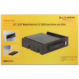 DeLOCK 3.5″ / 5.25″ Wechselrahmen für 2.5″ SATA Festplatten und SSDs 