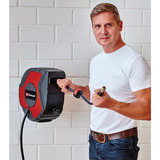 EINHELL Automatische Druckluft-Schlauchtrommel TC-PH 150 schwarz/rot, 15 Meter Druckluftschlauch + 1,5 Meter Anschluss