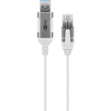 goobay Ethernet-Adapterkabel USB-A 3.2 Gen1 > RJ-45, Slim weiß, 15 Meter