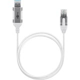 goobay Ethernet-Adapterkabel USB-A 3.2 Gen1 > RJ-45, Slim weiß, 15 Meter