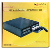 DeLOCK 5.25″ Wechselrahmen für 4 x 2.5″ SATA HDD / SSD schwarz