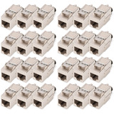 Digitus Keystone-Modul Cat. 8.1, geschirmt, 24 Stück silber, werkzeugfreier Montageanschluss
