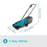 GARDENA Akku-Rasenmäher EasyMax 32/18V P4A, 18Volt türkis/grau, Li-Ion Akku 4,0Ah, POWER FOR ALL ALLIANCE