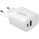 Lindy 20W USB Typ A & C Charger, Ladegerät weiß