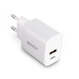 Lindy 20W USB Typ A & C Charger, Ladegerät weiß