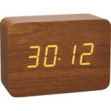 TFA Design Funk-Wecker in Holz-Optik CLOCCO braun