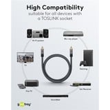 goobay Plus Toslink-Kabel schwarz/silber, 3 Meter
