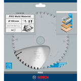 Bosch Professional PRO Multi Material Kreissägeblatt, Ø 190mm, 54Z Bohrung 20mm, für Handkreissägen