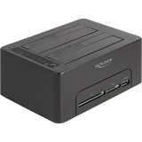 DeLOCK Dual Dockingstation für 2 x SATA HDD / SSD schwarz, mit Klon Funktion, Card Reader, USB-A