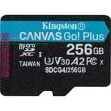 Kingston Canvas Go! Plus 256 GB microSDXC, Speicherkarte schwarz, UHS-I U3, Class 10, V30, A2