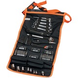 BLACK+DECKER Mechaniker-Set mit Rolltasche, 76-teilig, Werkzeug-Set schwarz/orange