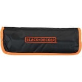 BLACK+DECKER Mechaniker-Set mit Rolltasche, 76-teilig, Werkzeug-Set schwarz/orange