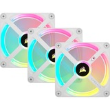 Corsair iCUE LINK QX120 RGB 120-mm-PWM-Lüfter, Gehäuselüfter weiß, Starter-Kit