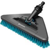 GARDENA Cleansystem Stielbürste hard flex, Waschbürste grau/türkis, 360° Drehgelenk