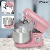 Bomann Knetmaschine KM 6030, Küchenmaschine rosa/silber, 1.100 Watt