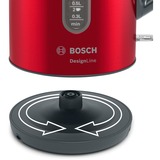 Bosch DesignLine TWK4P434, Wasserkocher rot/grau, 1,7 Liter