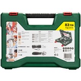 Bosch Heimwerken & Garten V-Line TiN-Bohrer- und Bit-Set, 83-teilig, Bohrer- & Bit-Satz grün, mit Rollgabelschlüssel
