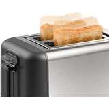Bosch Home Kompakt-Toaster DesignLine TAT3P420DE edelstahl/schwarz, 970 Watt, für 2 Scheiben Toast