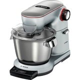 Bosch Home MUM9AX5S00 Küchenmaschine OptiMUM silber, 1.500 Watt, Serie 8, integrierte Waage, Timer, Profi-Patisserie-Set