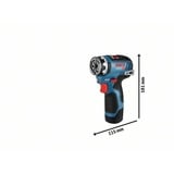 Bosch Professional Akku-Bohrschrauber GSR 12V-35 FC Professional, 12Volt blau/schwarz, 2x Li-Ionen Akku 3,0Ah, mit FlexiClick Bohrfutter, L-BOXX