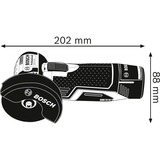 Bosch Professional Akku-Winkelschleifer GWS 12V-76 Professional, 12Volt blau/schwarz, 2x Li-Ionen Akku 2,0Ah