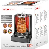 Clatronic Döner-Multigrill DVG 3686, Elektrogrill schwarz, 1.400 Watt