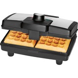 Clatronic Waffelautomat WA 3606, Waffeleisen schwarz/edelstahl, 800 Watt