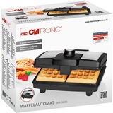 Clatronic Waffelautomat WA 3606, Waffeleisen schwarz/edelstahl, 800 Watt