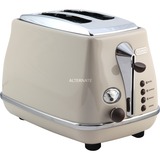 DeLonghi Toaster Icona Vintage CTOV 2103.BG beige, 900 Watt, für 2 Scheiben Toast