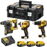 DeWALT Akku-Schrauber Kombopack DCK377P3T, 18Volt, Schlagbohrschrauber gelb/schwarz, 3 Akkugeräte, 3x Li-Ionen XR Akku 5,0Ah, 2x T STAK-Box II
