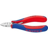 KNIPEX Elektronik-Seitenschneider 77 42 115, Elektronik-Zange rot/blau, reibungsarme Doppelfeder