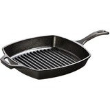 Lodge Grillpfanne L8SGP3 eckig, mit Stiel und Griff schwarz, 26,5cm