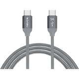 Nevox USB 2.0 Kabel, USB-C Stecker > USB-C Stecker grau, 0,5 Meter, PD, Laden mit bis zu 100 Watt